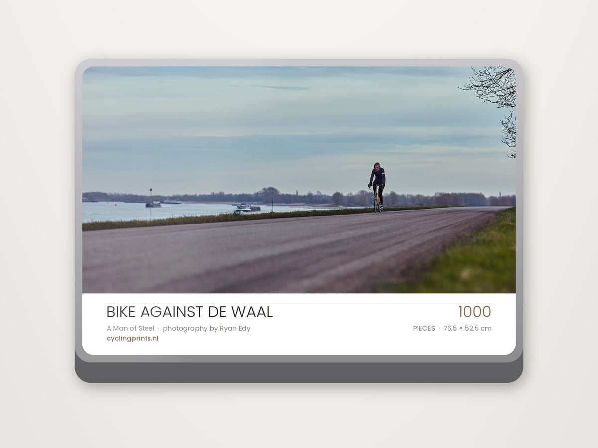 Bike Against de Waal – metalen cadeaublik met titel op het deksel, Ryan Edy