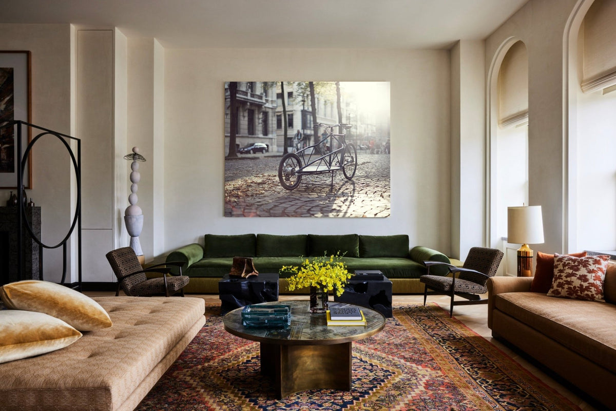 Detail shot from the 'People will stare' cargo bike photography showing the bespoke Elian Cargo bike - cycling wall art by Cyclingprints.nl