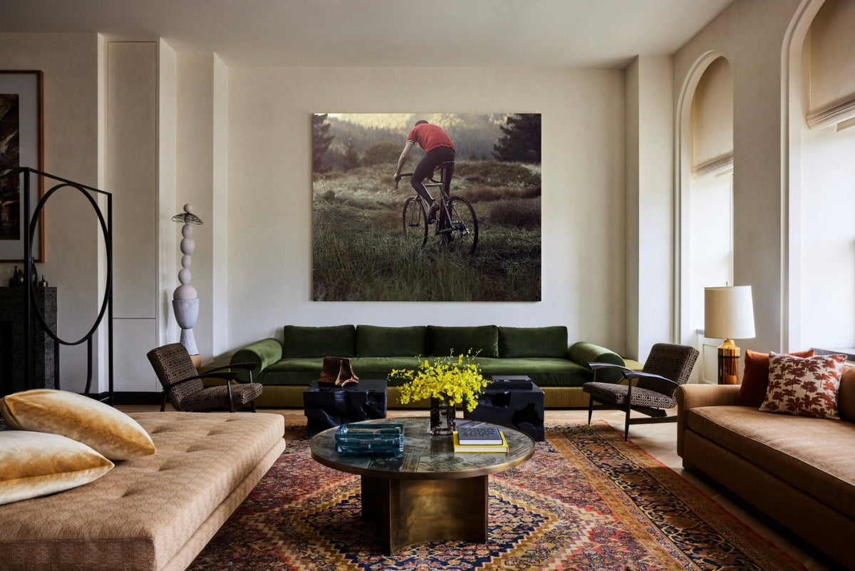 Detail shot from the 'Attracting Attention' cyclocross cycling print showing the bespoke Elian Cyclocross bike - cycling wall art by Cyclingprints.nl
