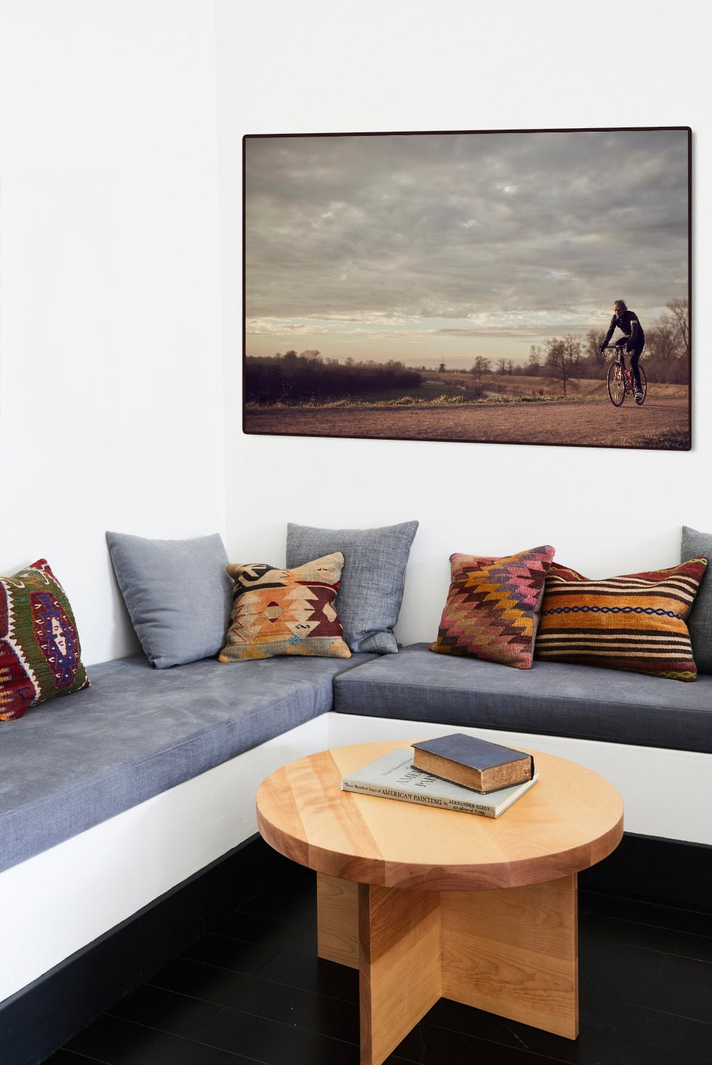 Detailfoto van de 'Mills & Thrills' Nederlandse wielerfotografie met een op maat gebouwde stalen fiets (gebouwd rond een jaren-80 Gazelle-frame) - wielrennen wanddecoratie door Cyclingprints.nl