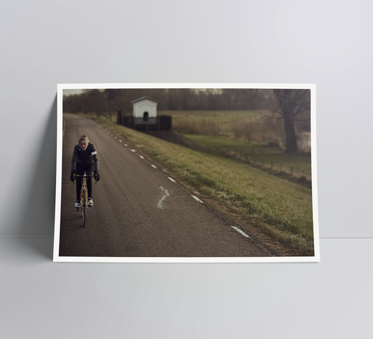 Pushing on - a cycling print.