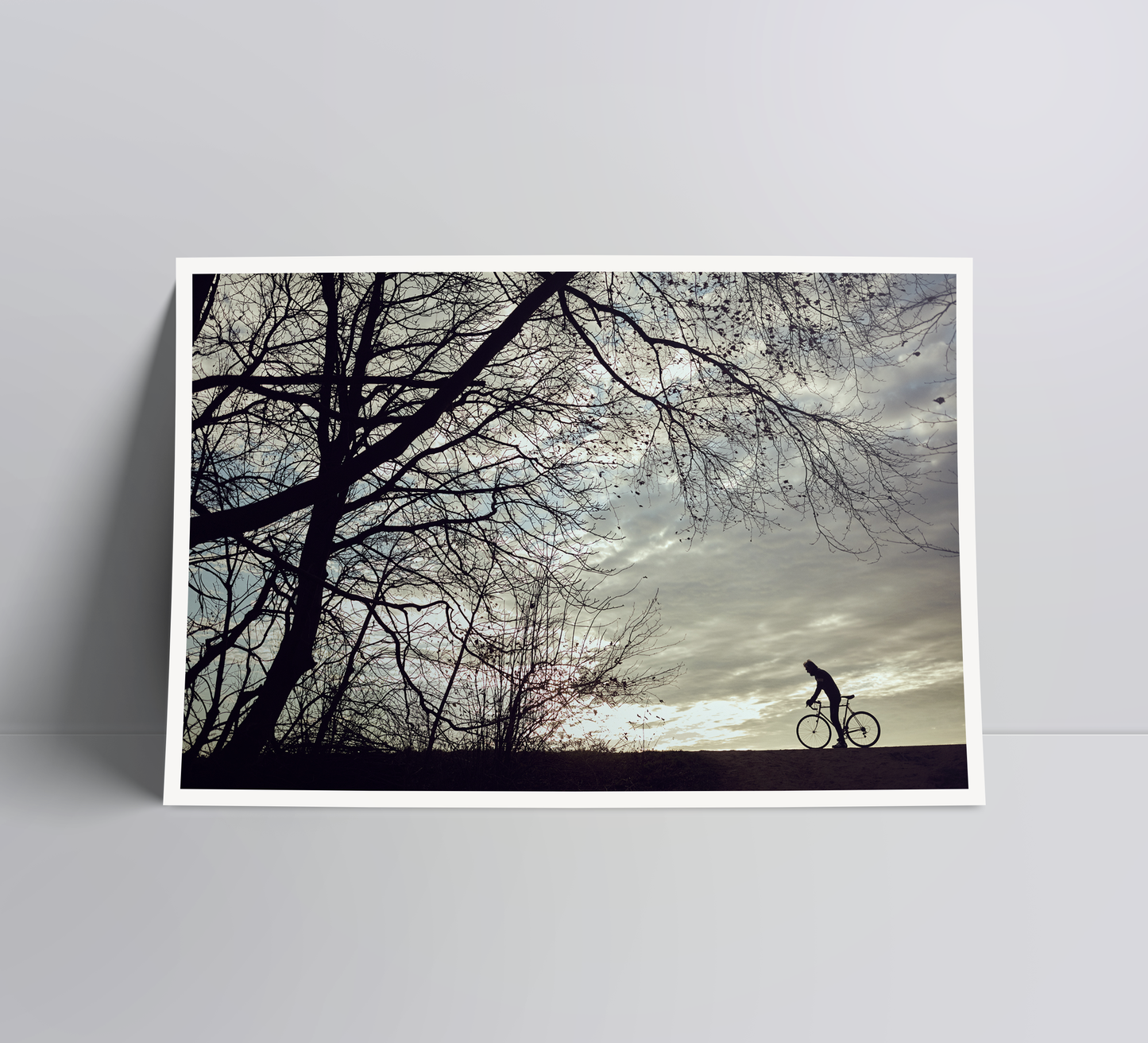 One man and his bike - a cycling print.