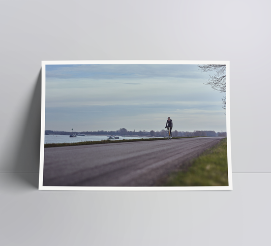 Biking back from San Sebastian - a cycling print.