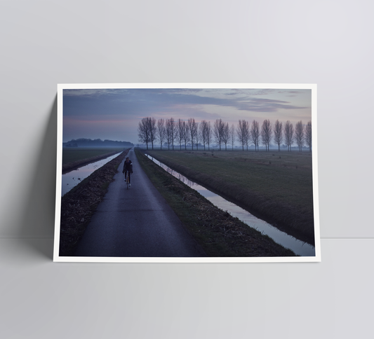 Dusk in the Polders - a cycling print