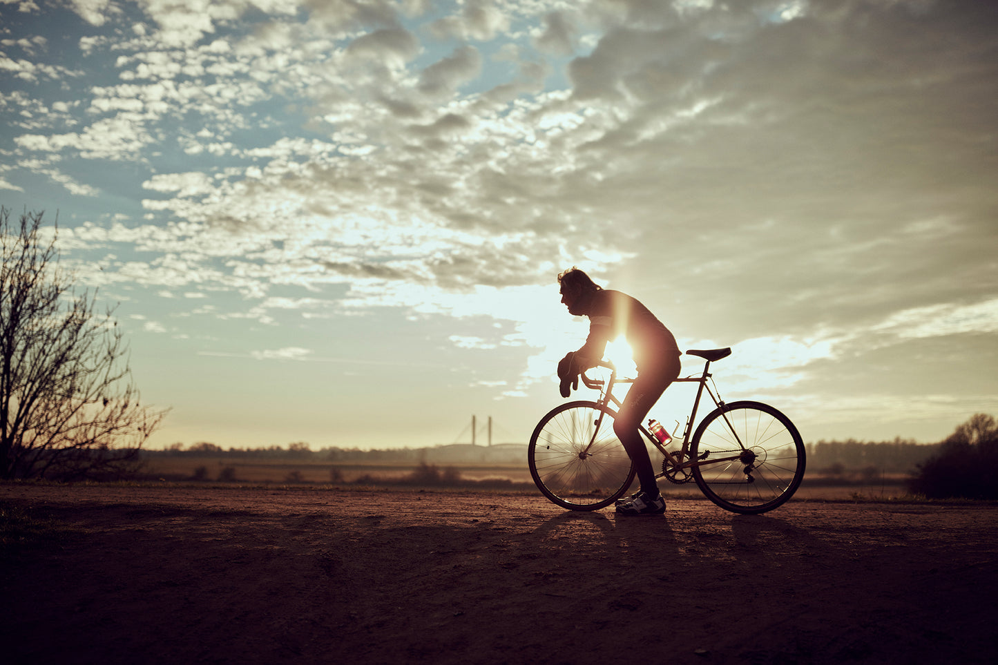 Reflecting on the ride - a cycling print.