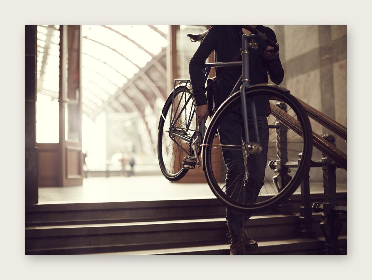 Arrive in Style – The Commuter fine art cycling greeting card by Ryan Edy