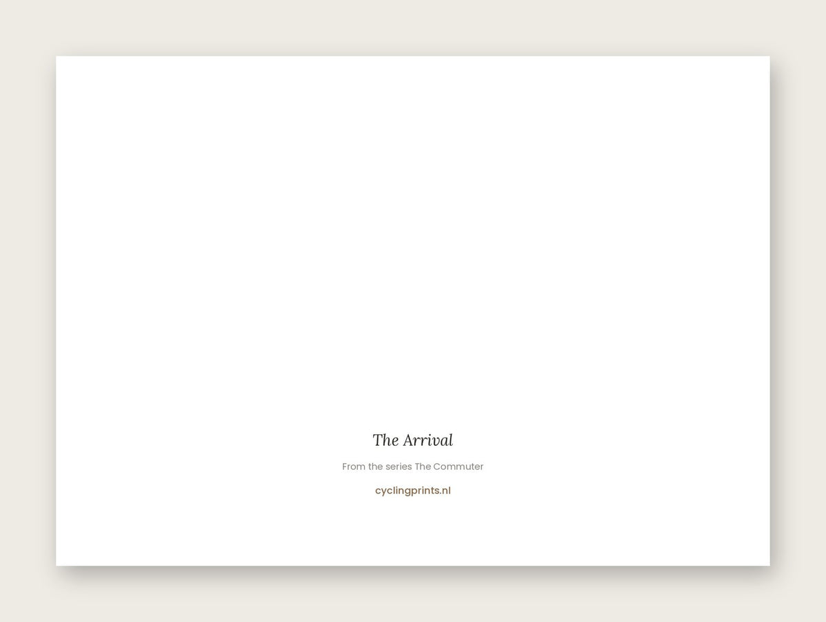 Back of The Commuter cycling greeting card