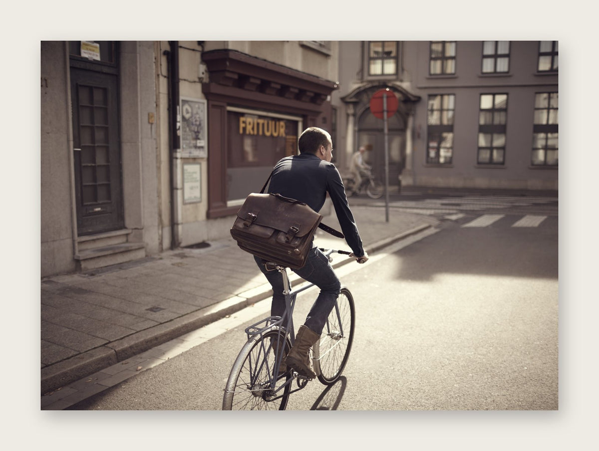Highs and Fries – The Commuter fine art cycling greeting card by Ryan Edy