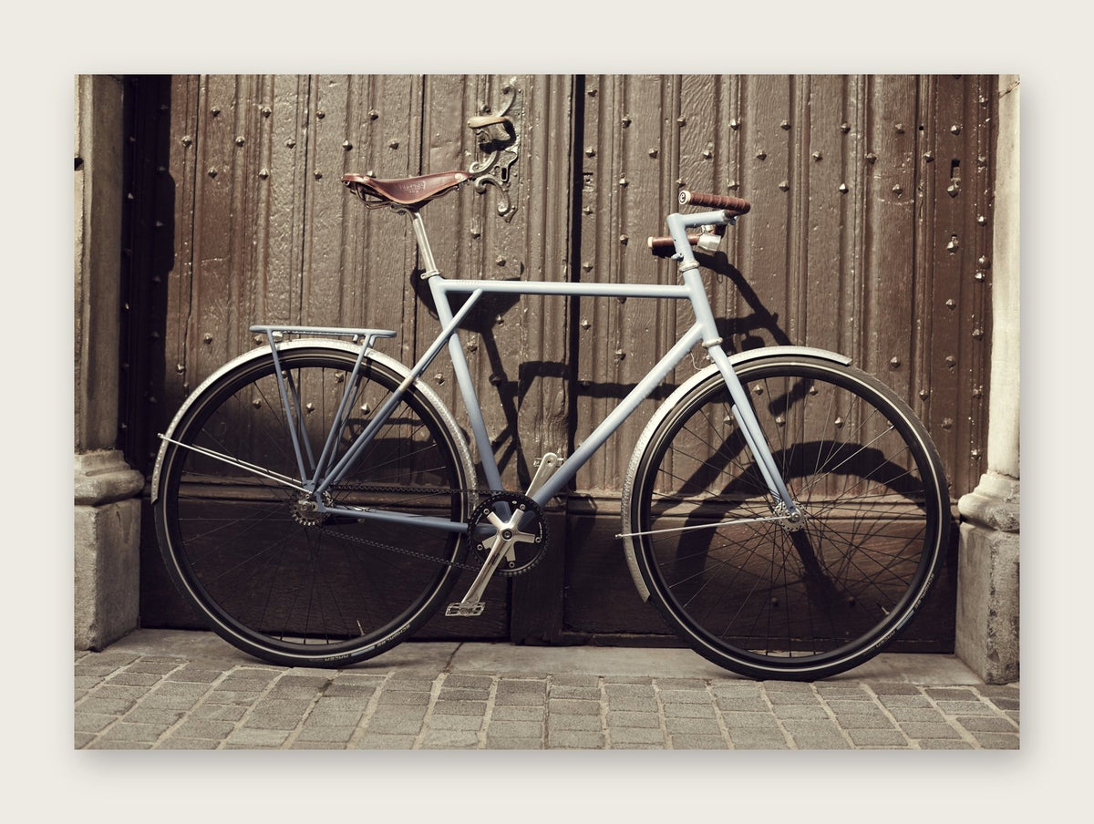 Opening Doors – The Commuter fine art cycling greeting card by Ryan Edy