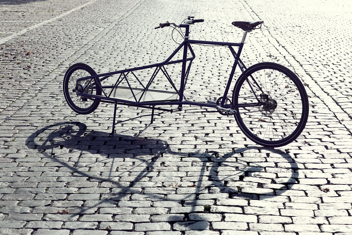 Cargo bike photography 'Cobbles' - Dutch cargo bike life on the bespoke Elian Cargo bike in Antwerp, fine art print by Cyclingprints.nl