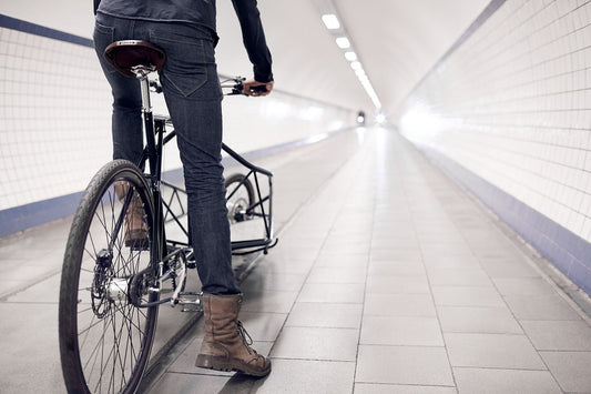 Cargo bike photography 'Tunnel Vision 2' - Dutch cargo bike life on the bespoke Elian Cargo bike in Antwerp, fine art print by Cyclingprints.nl