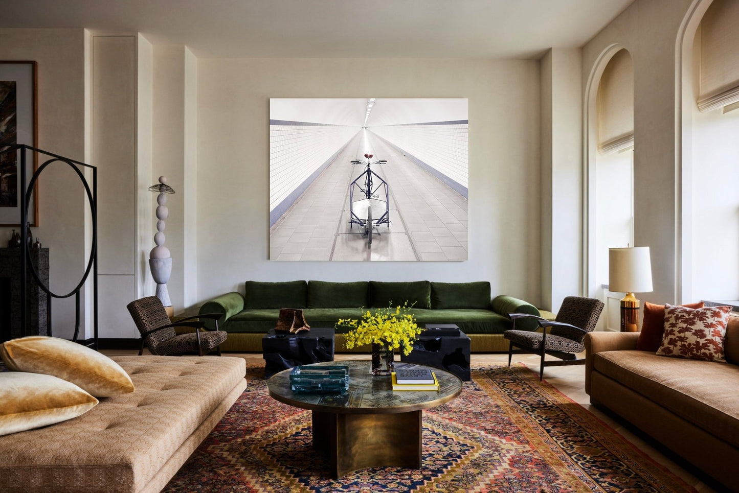 Elian Cargo Bike – Forkless Front Wheel | Fine Art Cycling Print - Cyclingprints.nl