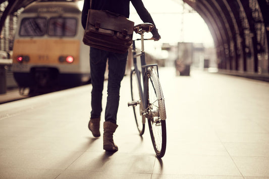 Commuter bike art 'Departure' - captured on the bespoke Elian Commuter bike in Antwerp, fine art print by Cyclingprints.nl
