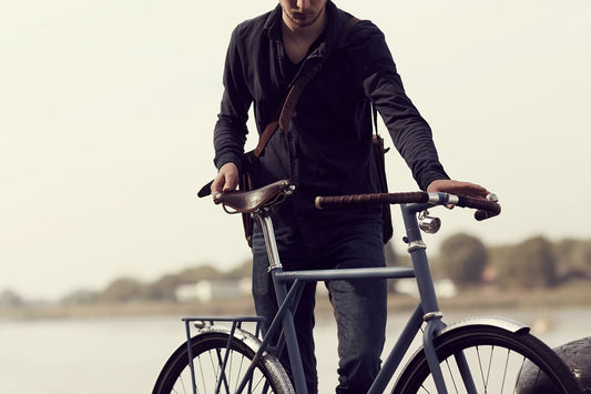 Commuter bike art 'Saddle Up' - captured on the bespoke Elian Commuter bike in Antwerp, fine art print by Cyclingprints.nl
