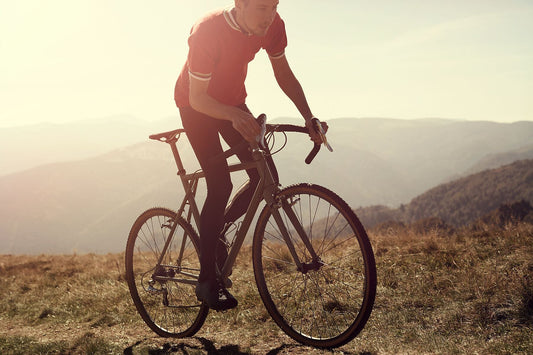 Cyclocross cycling print 'Above & Beyond' - off-road cyclocross action on the bespoke Elian Cyclocross bike in the Vosges, France, fine art print by Cyclingprints.nl