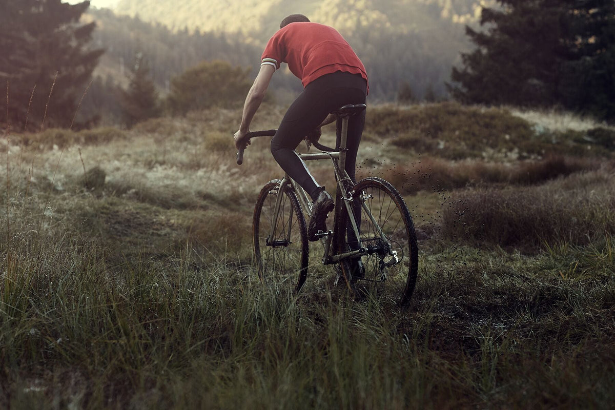 Cyclocross cycling print 'Attracting Attention' - off-road cyclocross action on the bespoke Elian Cyclocross bike in the Vosges, France, fine art print by Cyclingprints.nl