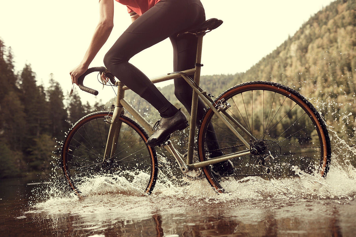 Cyclocross cycling print 'Brake for fish' - off-road cyclocross action on the bespoke Elian Cyclocross bike in the Vosges, France, fine art print by Cyclingprints.nl