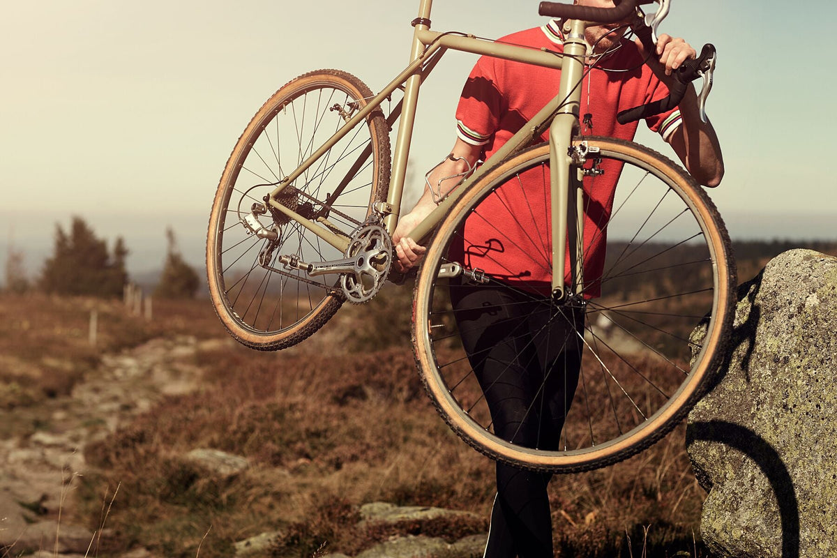 Cyclocross cycling print 'Carry On' - off-road cyclocross action on the bespoke Elian Cyclocross bike in the Vosges, France, fine art print by Cyclingprints.nl