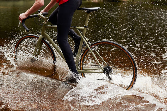 Cyclocross cycling print 'Deep Water' - off-road cyclocross action on the bespoke Elian Cyclocross bike in the Vosges, France, fine art print by Cyclingprints.nl