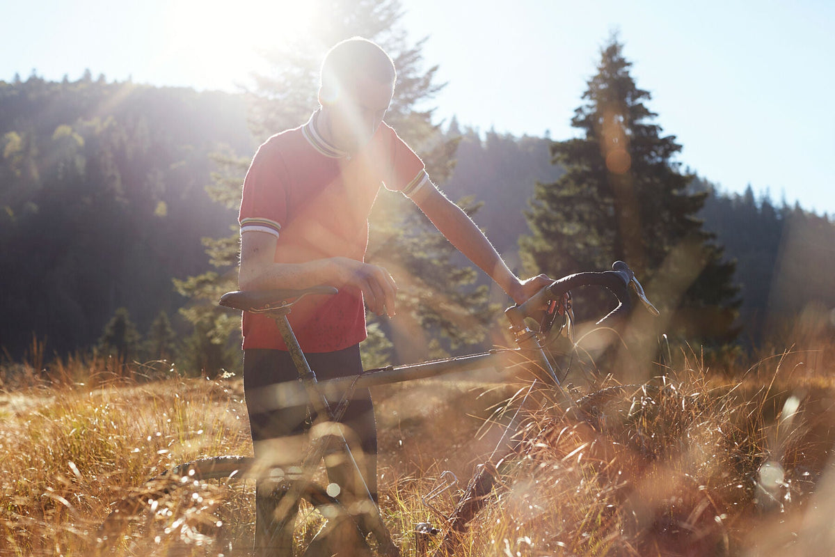 Cyclocross cycling print 'Field Tested' - off-road cyclocross action on the bespoke Elian Cyclocross bike in the Vosges, France, fine art print by Cyclingprints.nl