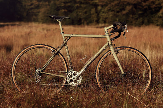 Cyclocross cycling print 'Field Tested' - off-road cyclocross action on the bespoke Elian Cyclocross bike in the Vosges, France, fine art print by Cyclingprints.nl