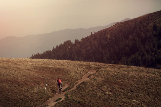 Cyclocross cycling print 'Ridge Rider' - off-road cyclocross action on the bespoke Elian Cyclocross bike in the Vosges, France, fine art print by Cyclingprints.nl