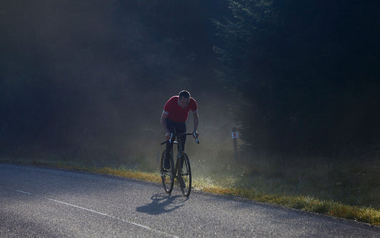 Cyclocross cycling print 'Road Test' - off-road cyclocross action on the bespoke Elian Cyclocross bike in the Vosges, France, fine art print by Cyclingprints.nl