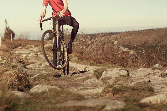 Cyclocross cycling print 'Rockhopper' - off-road cyclocross action on the bespoke Elian Cyclocross bike in the Vosges, France, fine art print by Cyclingprints.nl