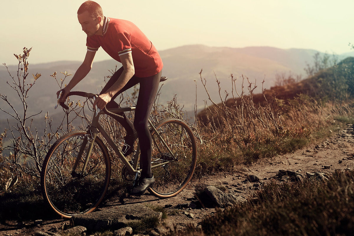 Cyclocross cycling print 'Rocky Road' - off-road cyclocross action on the bespoke Elian Cyclocross bike in the Vosges, France, fine art print by Cyclingprints.nl