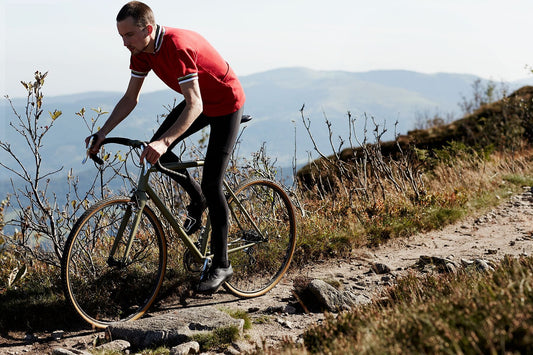 Cyclocross cycling print 'Rocky Roads' - off-road cyclocross action on the bespoke Elian Cyclocross bike in the Vosges, France, fine art print by Cyclingprints.nl