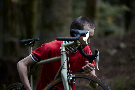 Cyclocross cycling print 'Stop Riding' - off-road cyclocross action on the bespoke Elian Cyclocross bike in the Vosges, France, fine art print by Cyclingprints.nl