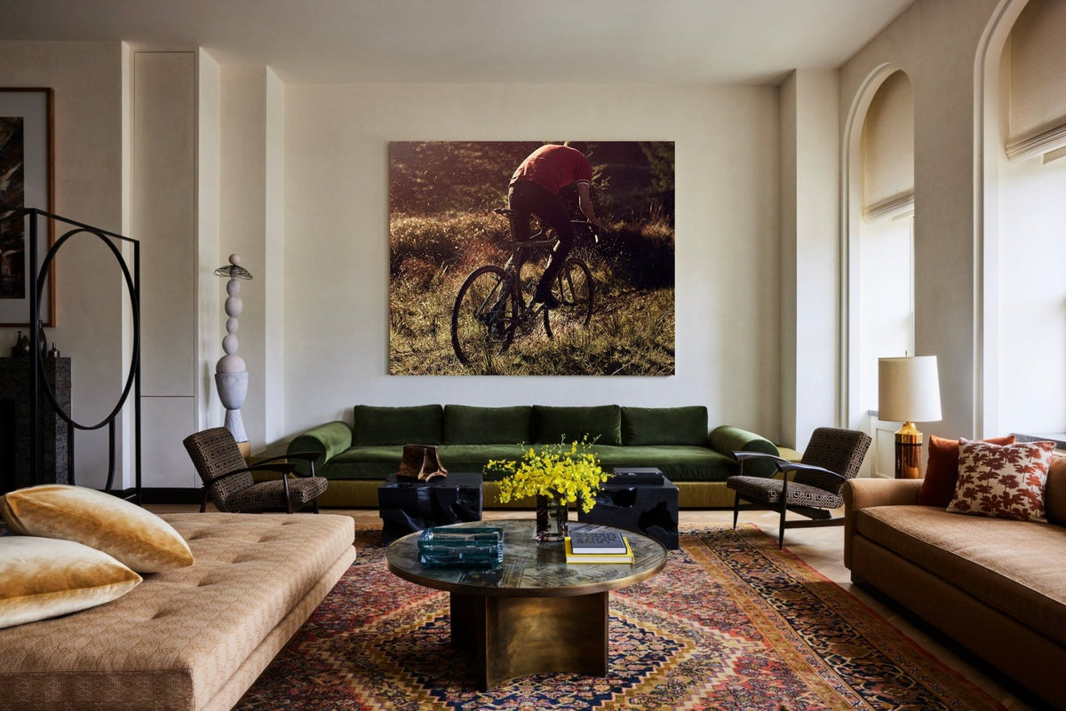 Detail shot from the 'Swamped' cyclocross cycling print showing the bespoke Elian Cyclocross bike - cycling wall art by Cyclingprints.nl