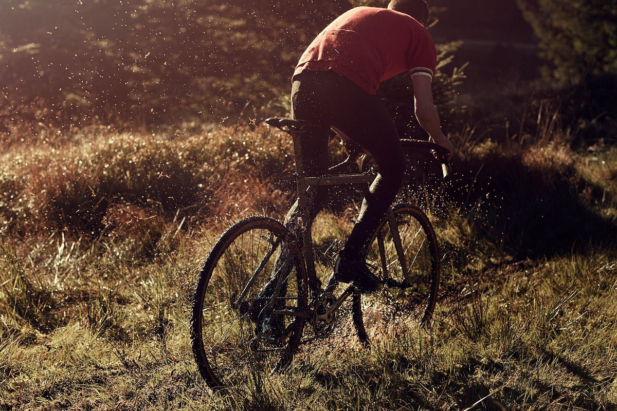 Cyclocross cycling print 'Swamped' - off-road cyclocross action on the bespoke Elian Cyclocross bike in the Vosges, France, fine art print by Cyclingprints.nl