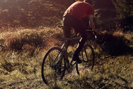 Cyclocross cycling print 'Swamped' - off-road cyclocross action on the bespoke Elian Cyclocross bike in the Vosges, France, fine art print by Cyclingprints.nl