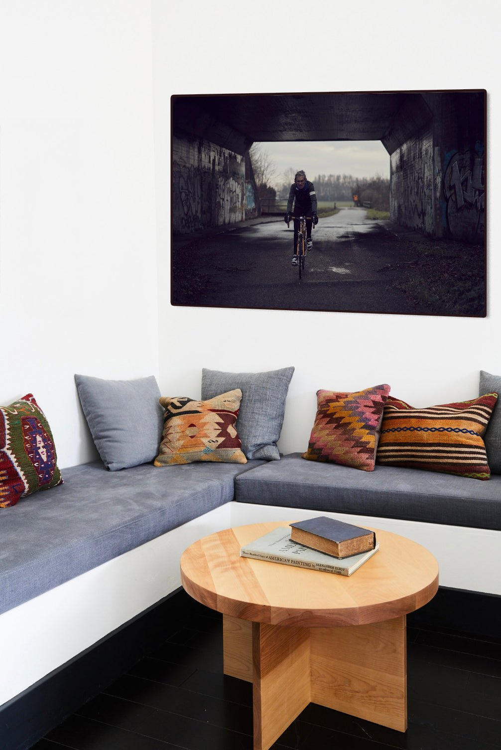 Detailfoto van de 'Bridge too Far' Nederlandse wielerfotografie met een op maat gebouwde stalen fiets (gebouwd rond een jaren-80 Gazelle-frame) - wielrennen wanddecoratie door Cyclingprints.nl