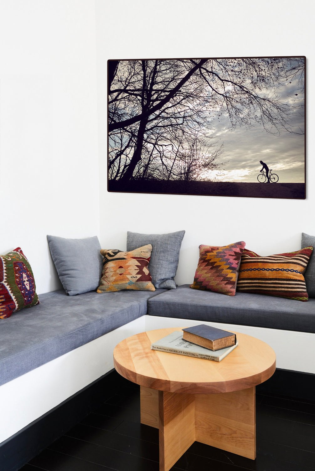 Detailfoto van de 'Kiss the Sky' Nederlandse wielerfotografie met een op maat gebouwde stalen fiets (gebouwd rond een jaren-80 Gazelle-frame) - wielrennen wanddecoratie door Cyclingprints.nl