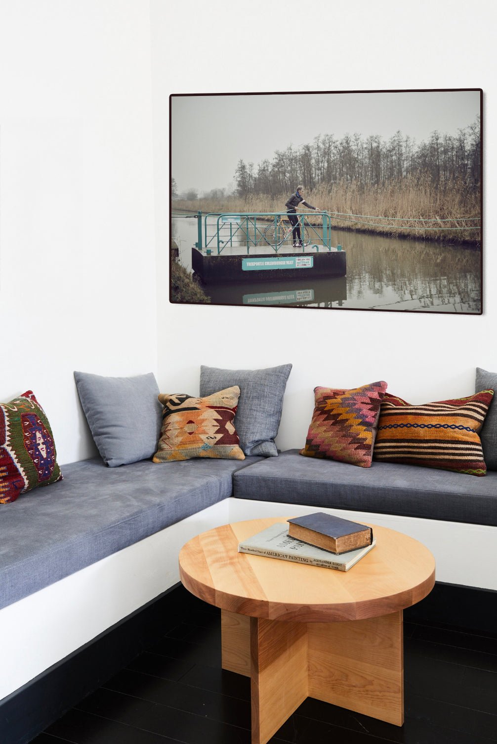 Detailfoto van de 'Ropes&Hopes' Nederlandse wielerfotografie met een op maat gebouwde stalen fiets (gebouwd rond een jaren-80 Gazelle-frame) - wielrennen wanddecoratie door Cyclingprints.nl