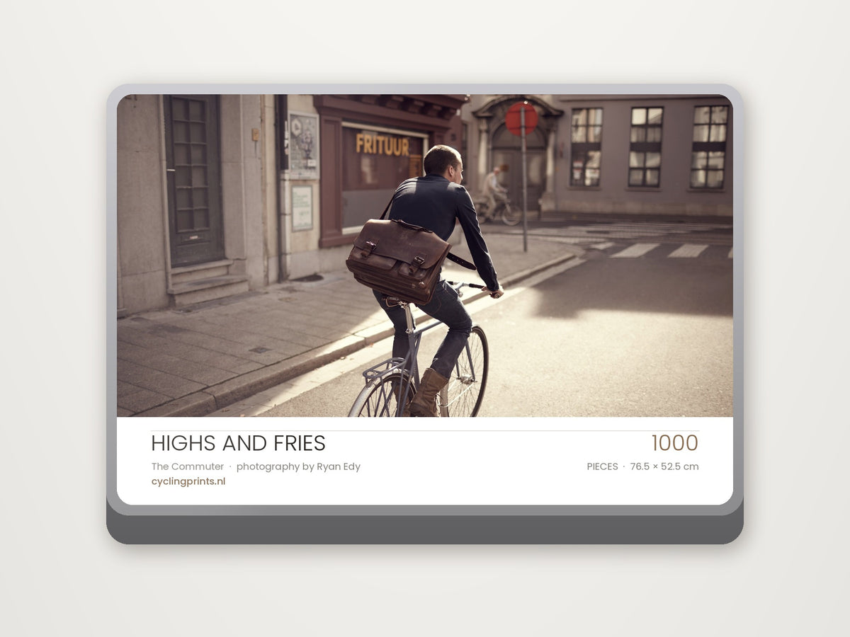 Highs and Fries – metal branded gift tin for the 1000-piece cycling jigsaw puzzle