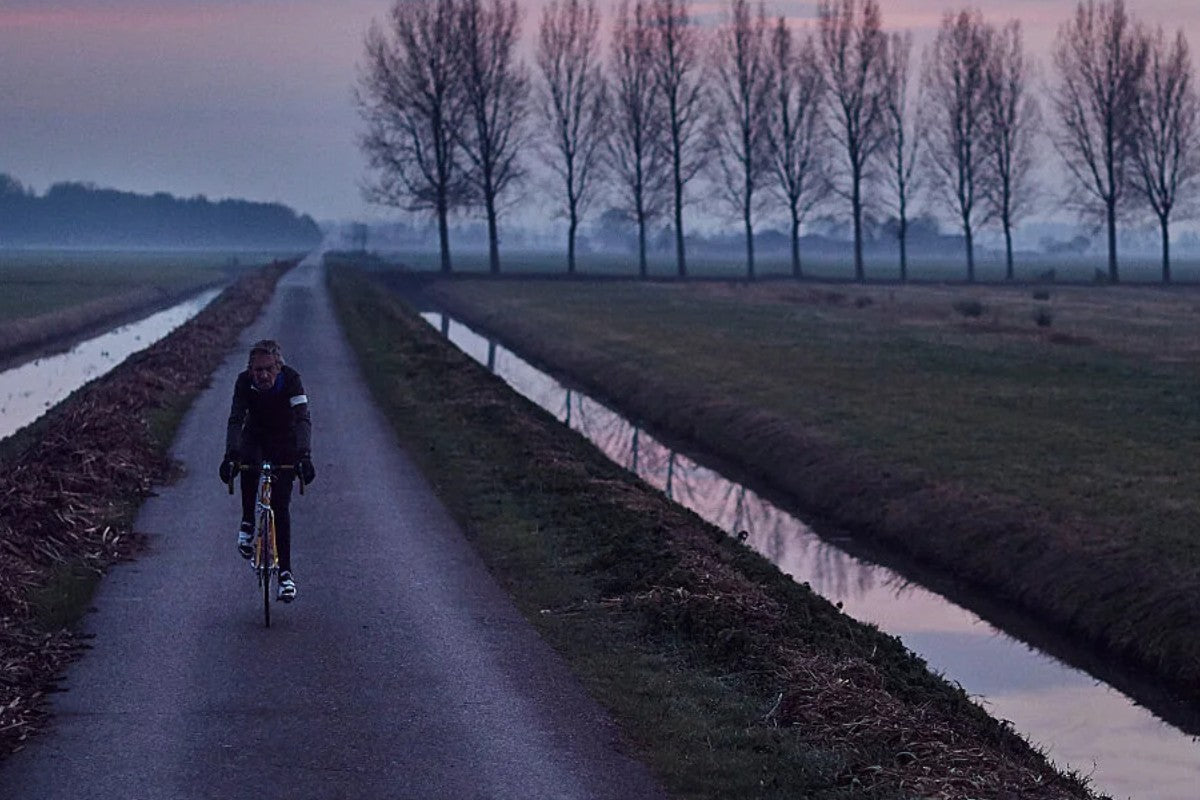 Purple Polders 2 cycling print detail crop