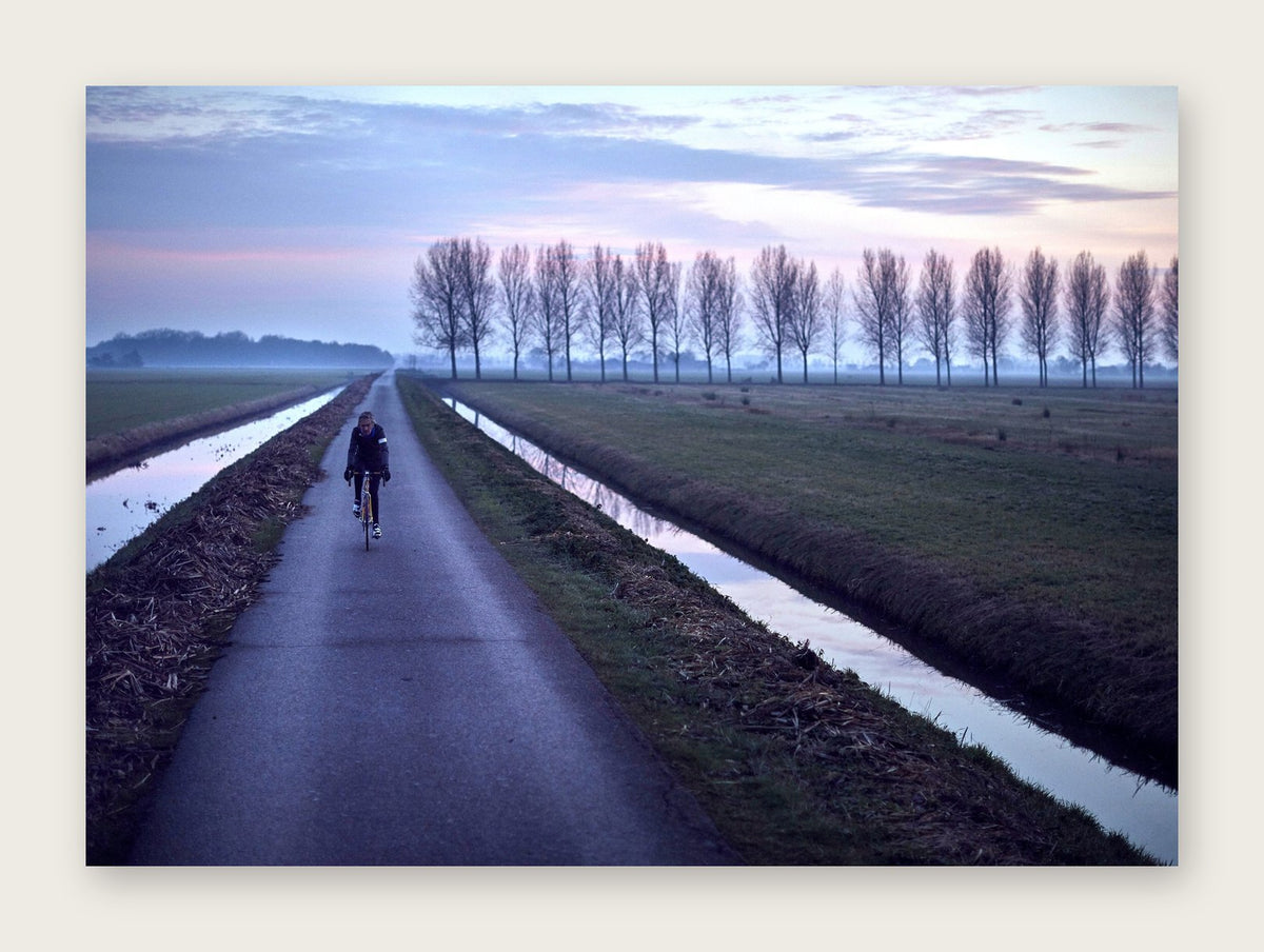 Purple Polders – A Man of Steel fine art cycling greeting card by Ryan Edy