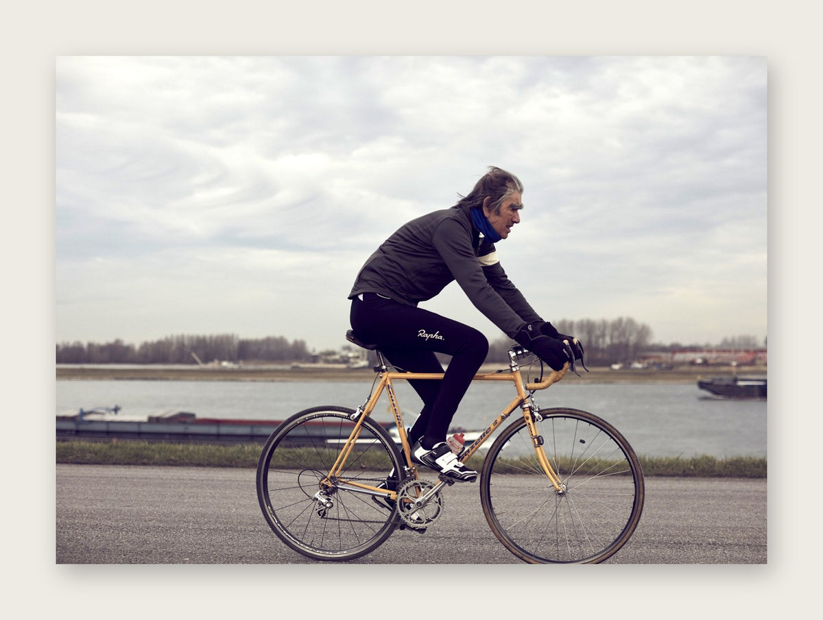 Backbone & Barges – A Man of Steel fine art cycling greeting card by Ryan Edy