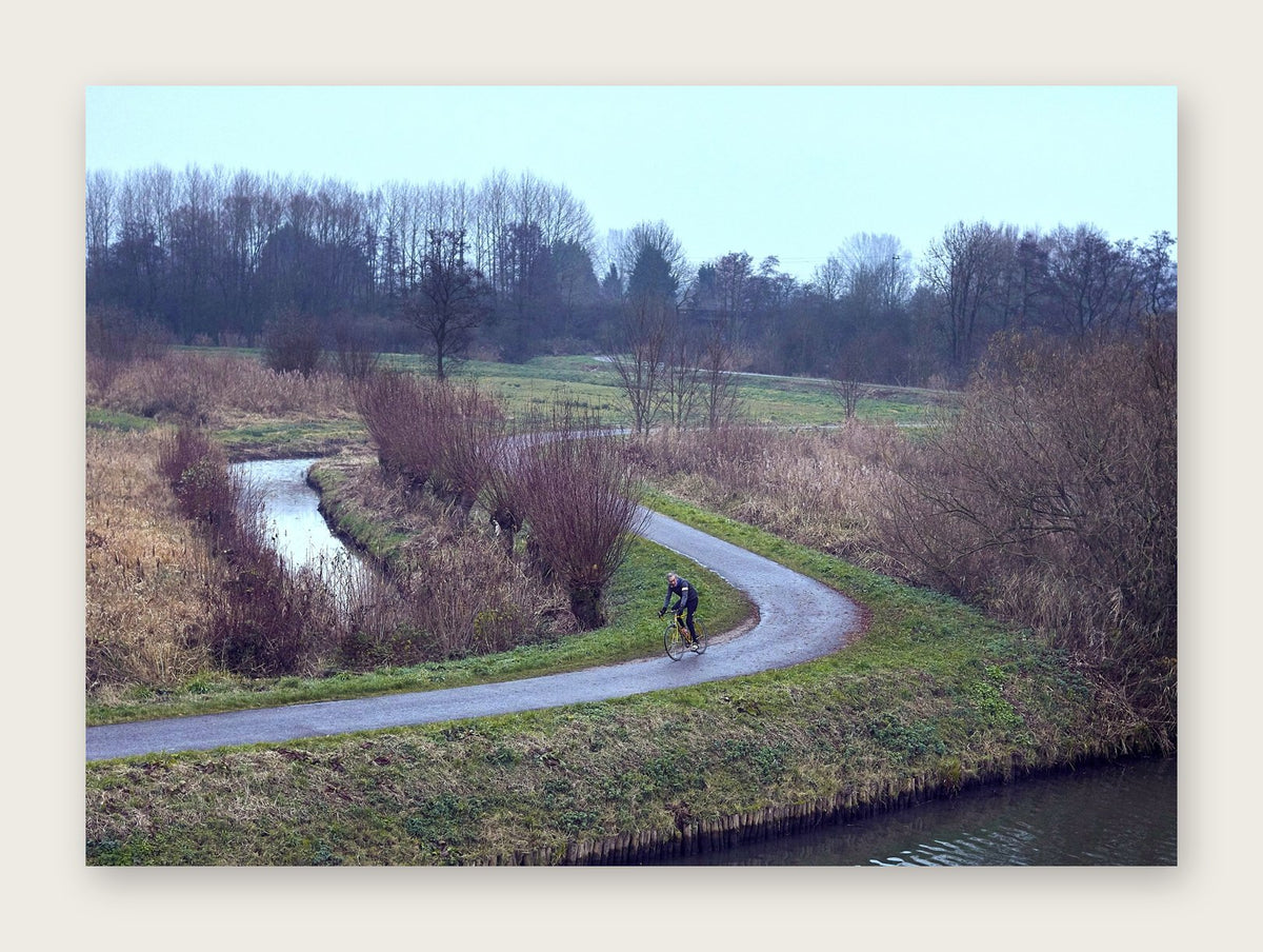 Twists & Turns – A Man of Steel fine art cycling greeting card by Ryan Edy