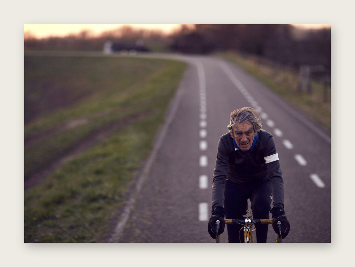 Between the Lines – A Man of Steel fine art cycling greeting card by Ryan Edy