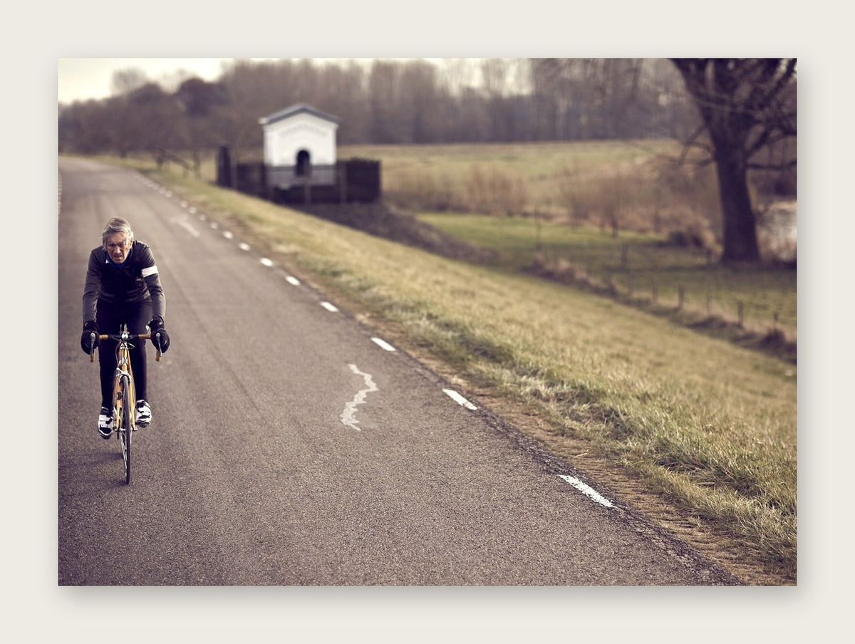 Bike the Dike – A Man of Steel fine art cycling greeting card by Ryan Edy