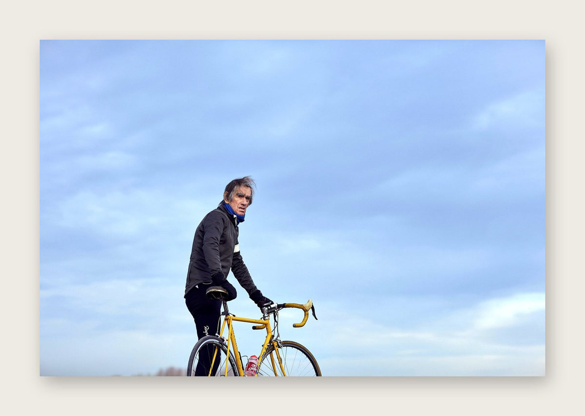 Albert, A Cyclist's Cyclist – A Man of Steel fine art cycling postcard by Ryan Edy