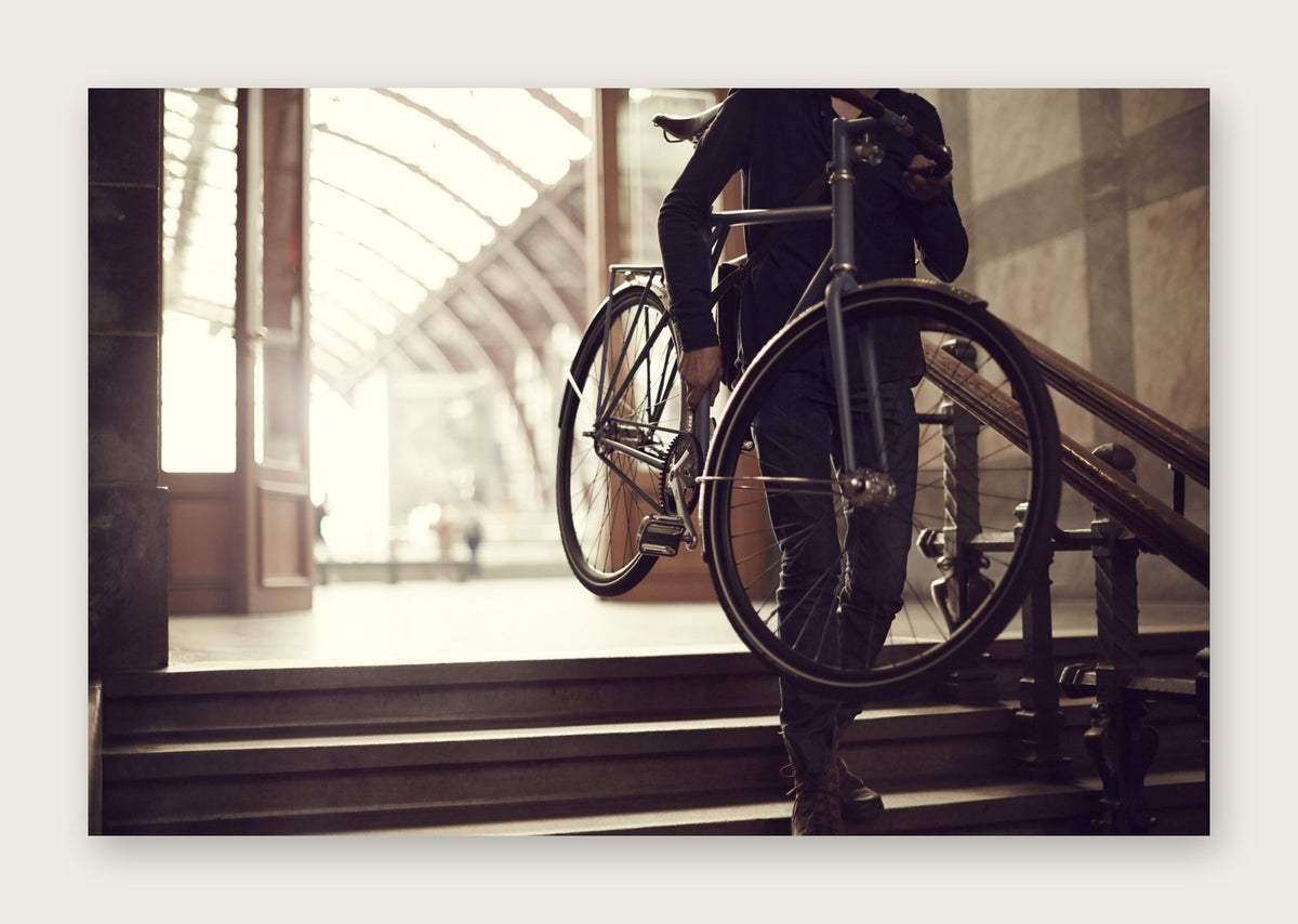 Arrive in Style – The Commuter fine art cycling postcard by Ryan Edy