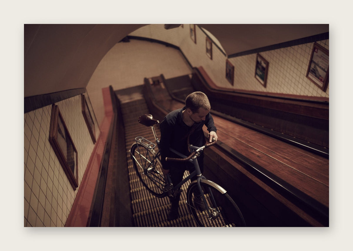 Love your way to Work – The Commuter fine art cycling postcard by Ryan Edy
