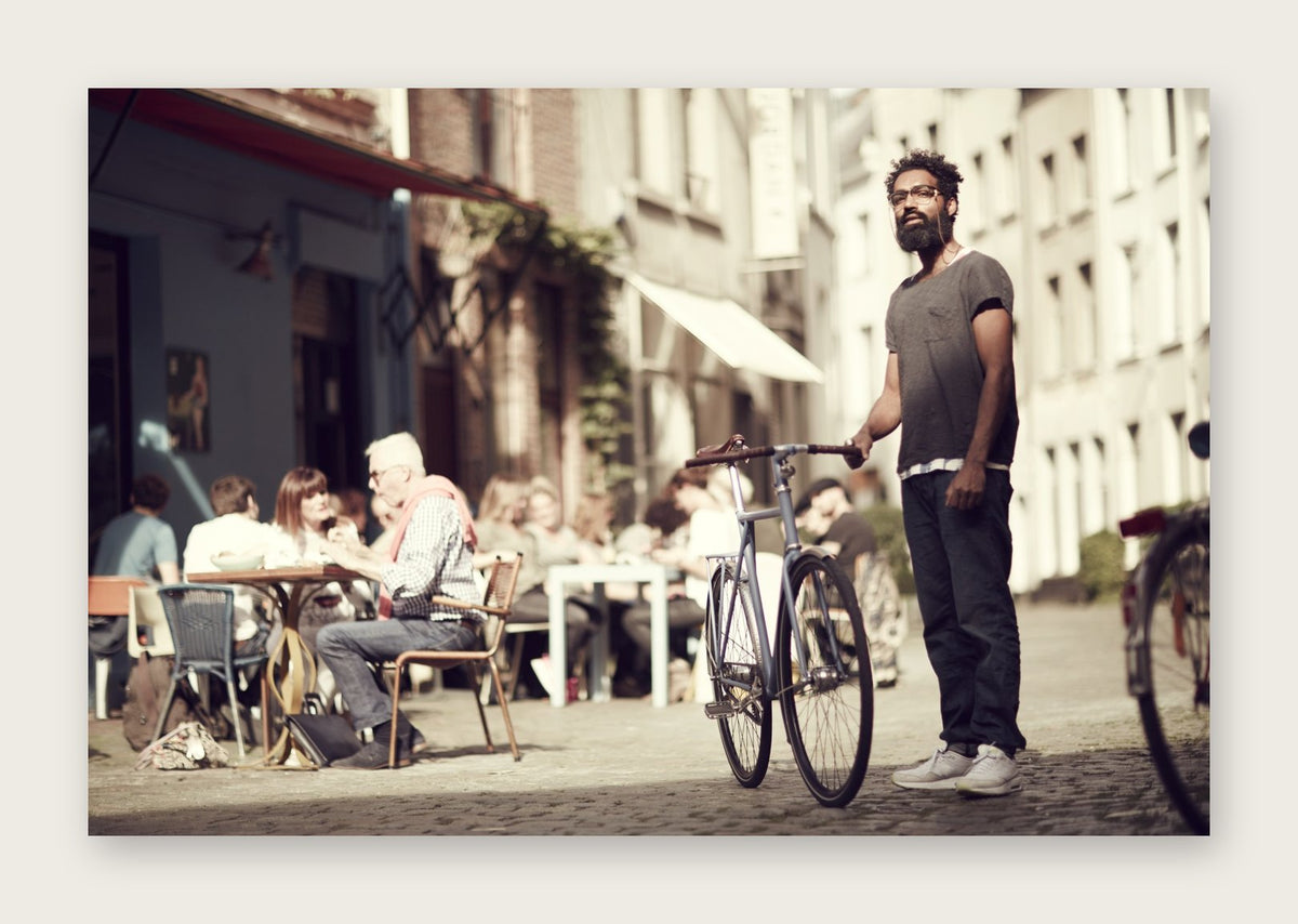 Stand Out Cycles – The Commuter fine art cycling postcard by Ryan Edy