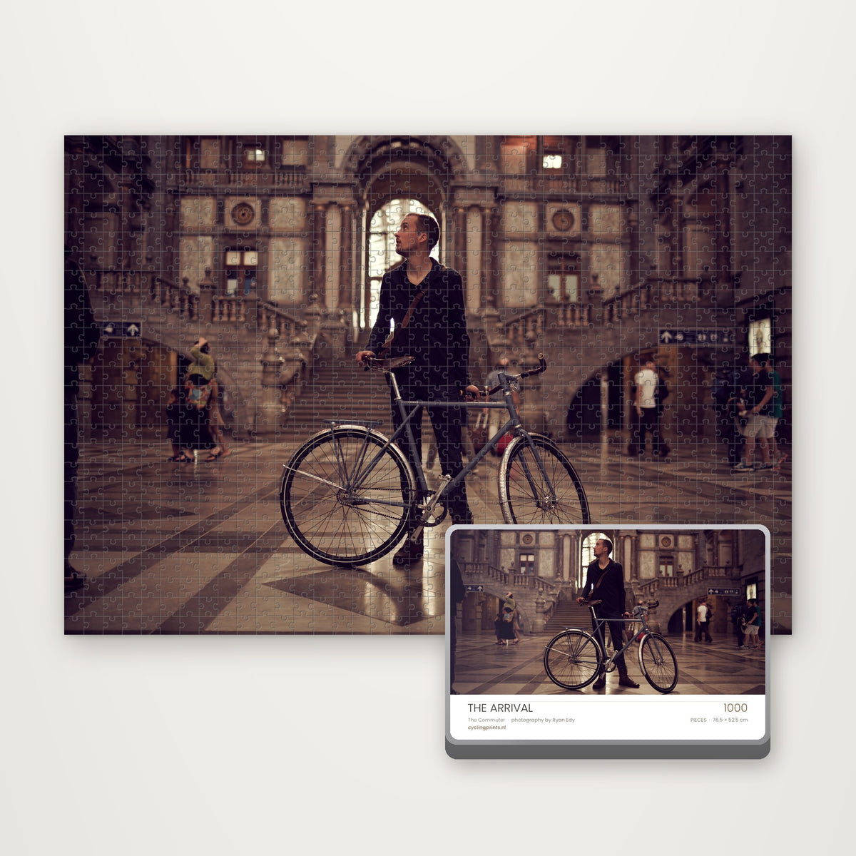 The Arrival – fietspuzzel van 1000 stukjes met branded cadeaublik, Ryan Edy